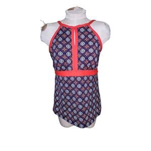 Lands End Womens Tankini‎ Top Size 12 Orange